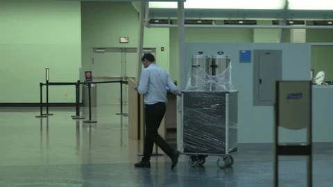 Engineer staff pulling machine in control room for checking system status Stock Footage 116416689