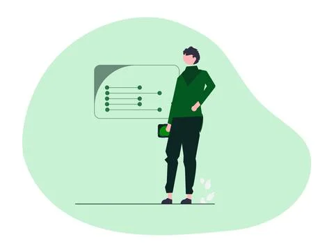 Engineer standing circuit board Illustrazione stock