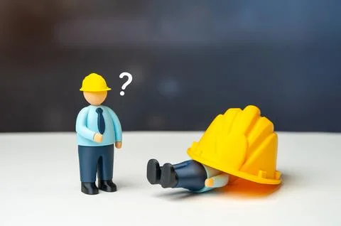 Engineer struggling with work duties. Workplace overload, lack of skills an.. Stock Photos