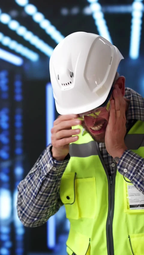 Engineer Suffering From Loud Noise Stock-Footage 287813515