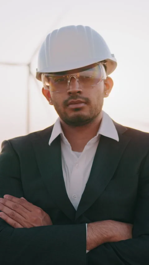 Engineer in Suit and Hard Hat Stock Footage 318685701
