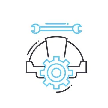 Engineer system line icon, outline symbol, vector illustration, concept sign Stock Illustration