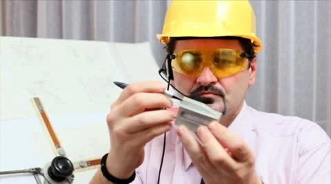 Engineer taking measures Stock Footage 24659929