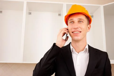 Engineer talking on the phone Stock Photos