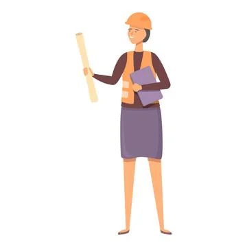 Engineer team icon cartoon vector. Woman worker Stock Illustration