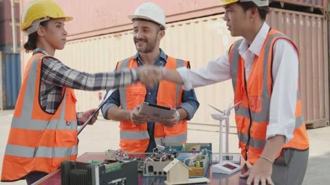 Engineer team planning and work on solar panel setting Stock Footage 150365182