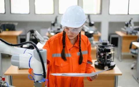 Engineer technician checking and operating in training program Stock Photos
