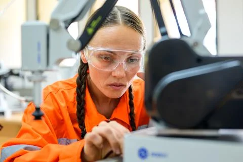 Engineer technician checking and operating in training program Stock Photos