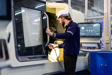 Engineer technician checking and repairing at industrial factory Stock Photos