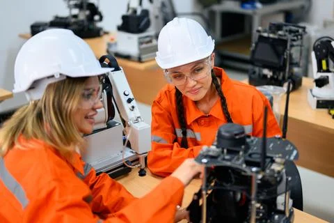 Engineer technician operating in training program Foto stock
