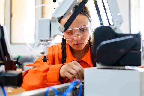 Engineer technician operating in training program 스톡 사진
