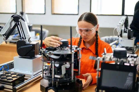 Engineer technician operating in training program Foto stock