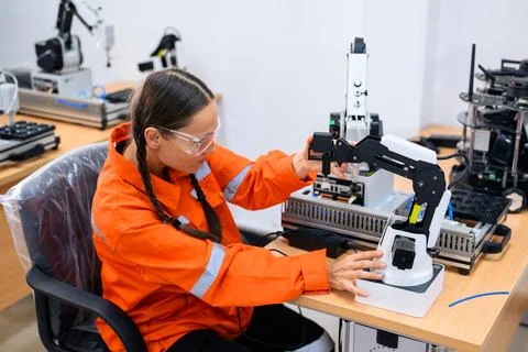 Engineer technician operating in training program 库存照片