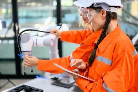 Engineer technician operating in training program 库存照片
