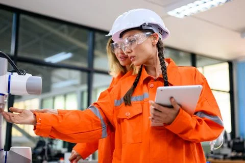 Engineer technician operating in training program 库存照片