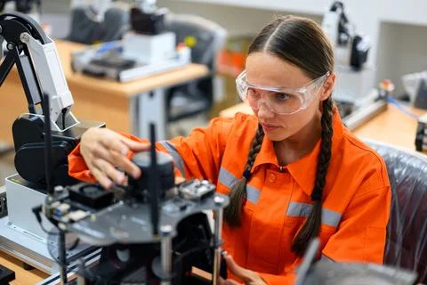 Engineer technician operating in training program Stock Photos