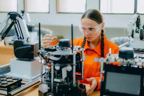 Engineer technician operating in training program Foto stock