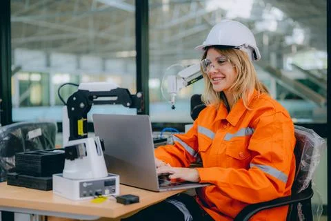 Engineer technician operating in training program 库存照片