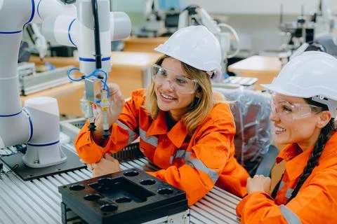 Engineer technician operating in training program 库存照片