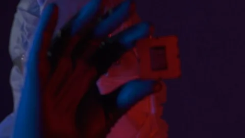 Engineer testing experimental innovation in cyber technology industry. Stock-Footage 123977463