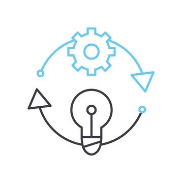 Engineer thinking line icon, outline symbol, vector illustration, concept sign Illustrazione stock