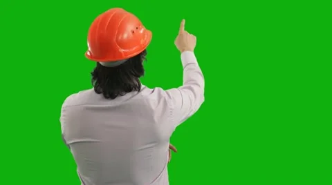 Engineer Thouching the virtual screen. Stock Footage 10851030