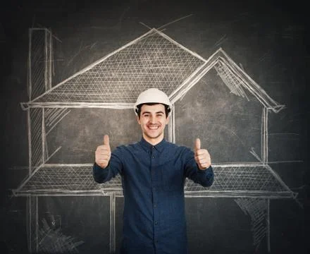 Engineer thumbs up gesture Stock Photos