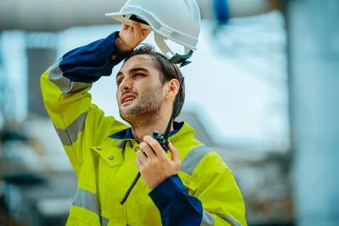 Engineer tired from work Stock Photos