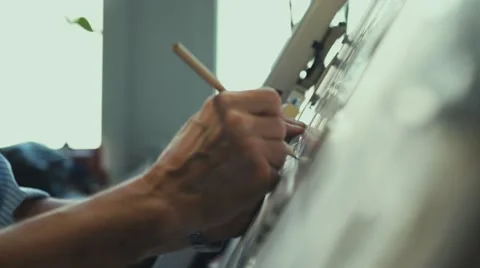 Engineer. Tools for drawing. Creating a drawing Video stock 68119729