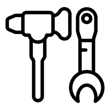 Engineer tools icon outline vector. Worker process Illustrazione stock