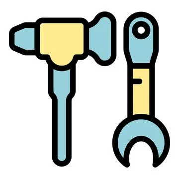 Engineer tools icon vector flat Stockillustratie