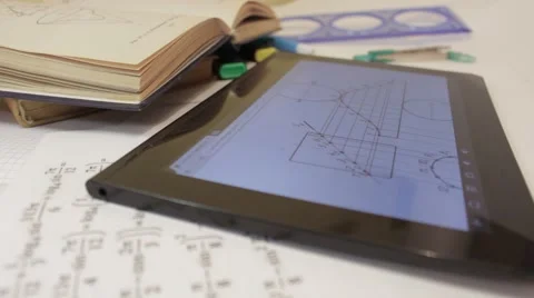 Engineer use ipad. Stock-Footage 49971527