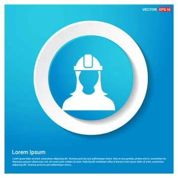 Engineer user Icon  Abstract Blue Web Sticker Button Stock Illustration