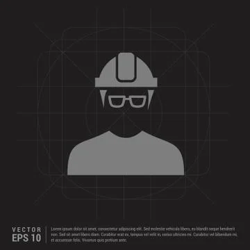 Engineer user Icon  - Black Creative Background Illustrazione stock
