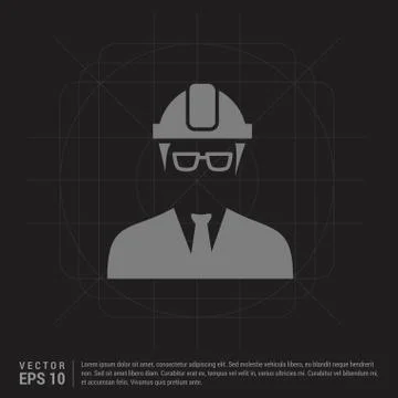 Engineer user Icon  - Black Creative Background Illustrazione stock
