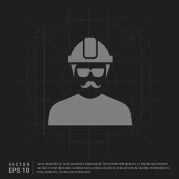 Engineer user Icon  - Black Creative Background Illustrazione stock