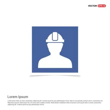 Engineer user Icon  - Blue photo Frame Stock Illustration
