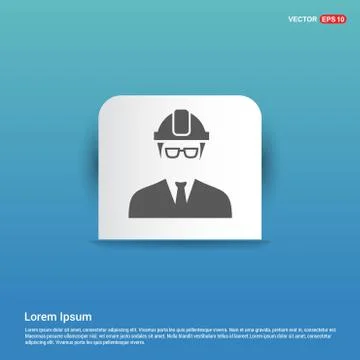 Engineer user Icon  - Blue Sticker button Illustrazione stock
