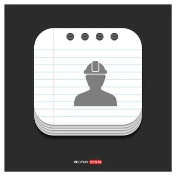 Engineer user Icon  Gray icon on Notepad Style template Vector EPS 10 Free Ic 스톡 일러스트