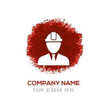 Engineer user Icon  - Red WaterColor Circle Splash Stock Illustration