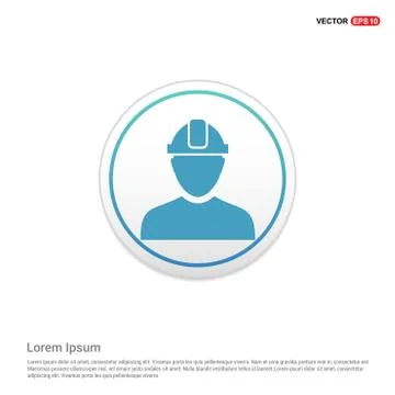 Engineer user Icon  - white circle button Stock Illustration