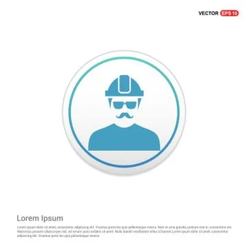Engineer user Icon  - white circle button Stock Illustration