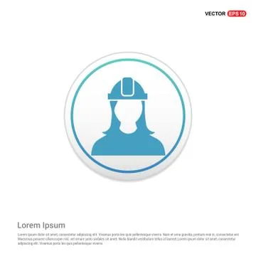 Engineer user Icon  - white circle button Stock Illustration