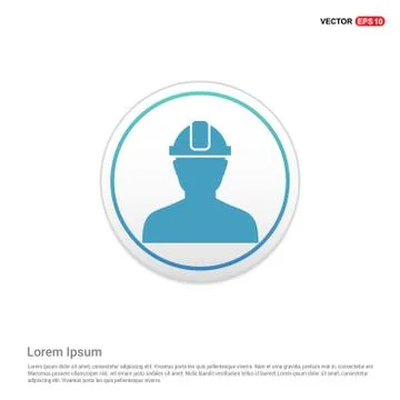 Engineer user Icon  - white circle button Stock Illustration
