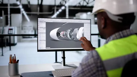 Engineer Using 3D CAD Software Stock Footage 292212674