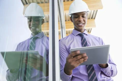Engineer using digital tablet Stock Photos