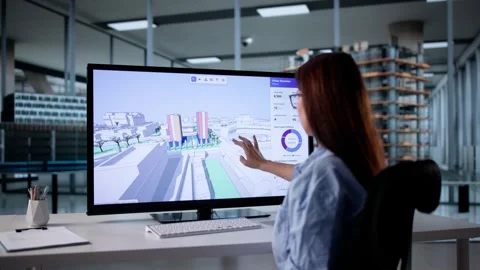 Engineer Using GIS Software For Construction Inspection Stockbeeldmateriaal 321162176