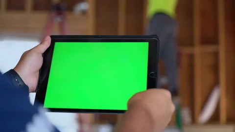 Engineer using his tablet at Home Renovation, repair or construction process Stock Footage 317062678