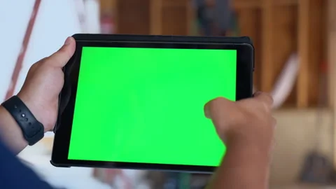 Engineer using his tablet at Home Renovation, repair or construction process Stock Footage 317207894