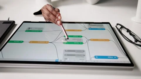 Engineer Using Node Editor Stock Footage 309952170